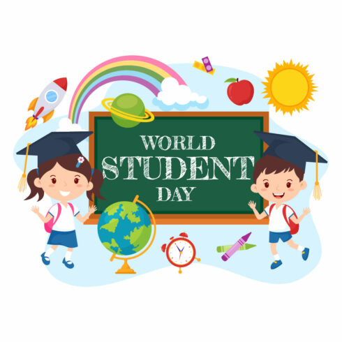 12 World Students Day Illustration cover image.