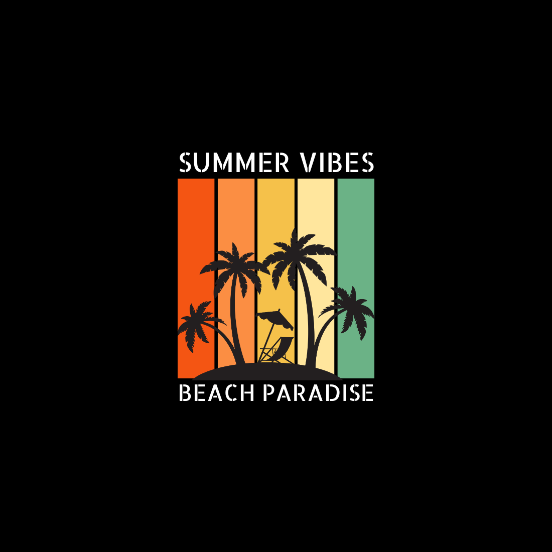 Colorful Retro Summer Beach T-shirt cover image.