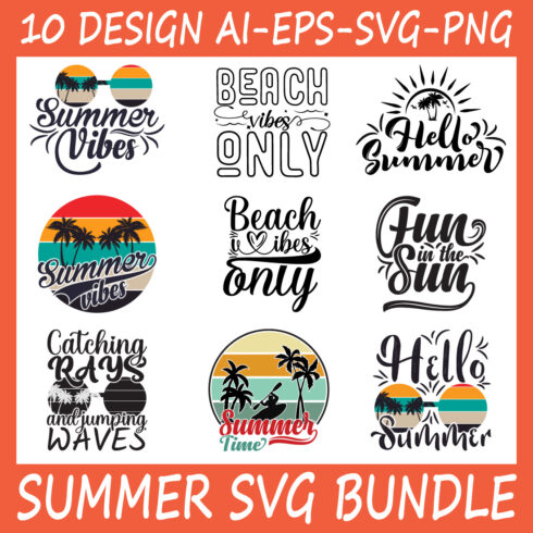 Summer T-shirt Design Bundle cover image.