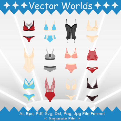 Woman underclothes SVG Vector Design cover image.