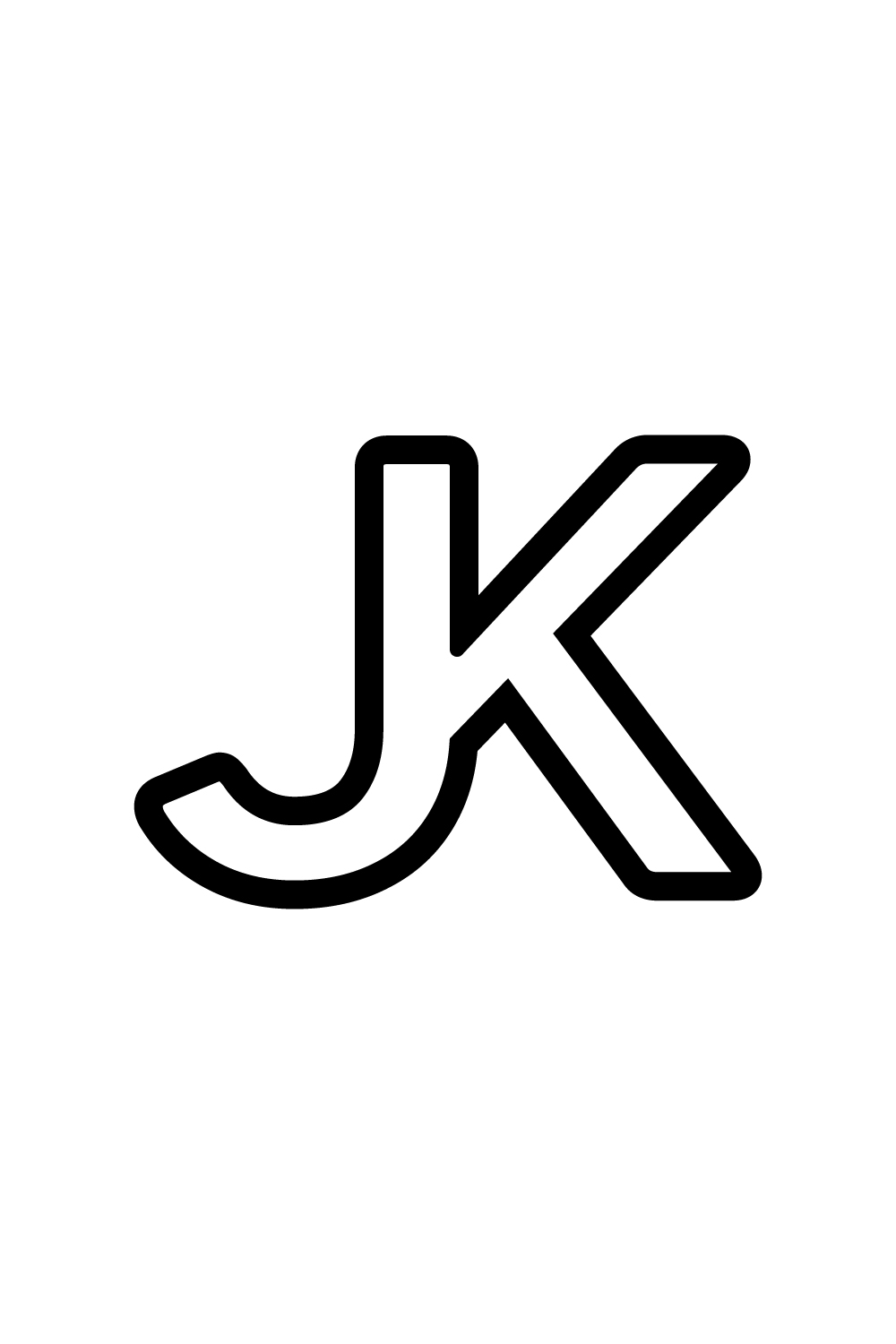 JK logo design pinterest preview image.