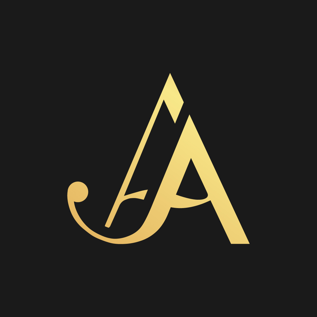 AJ luxury logo design preview image.
