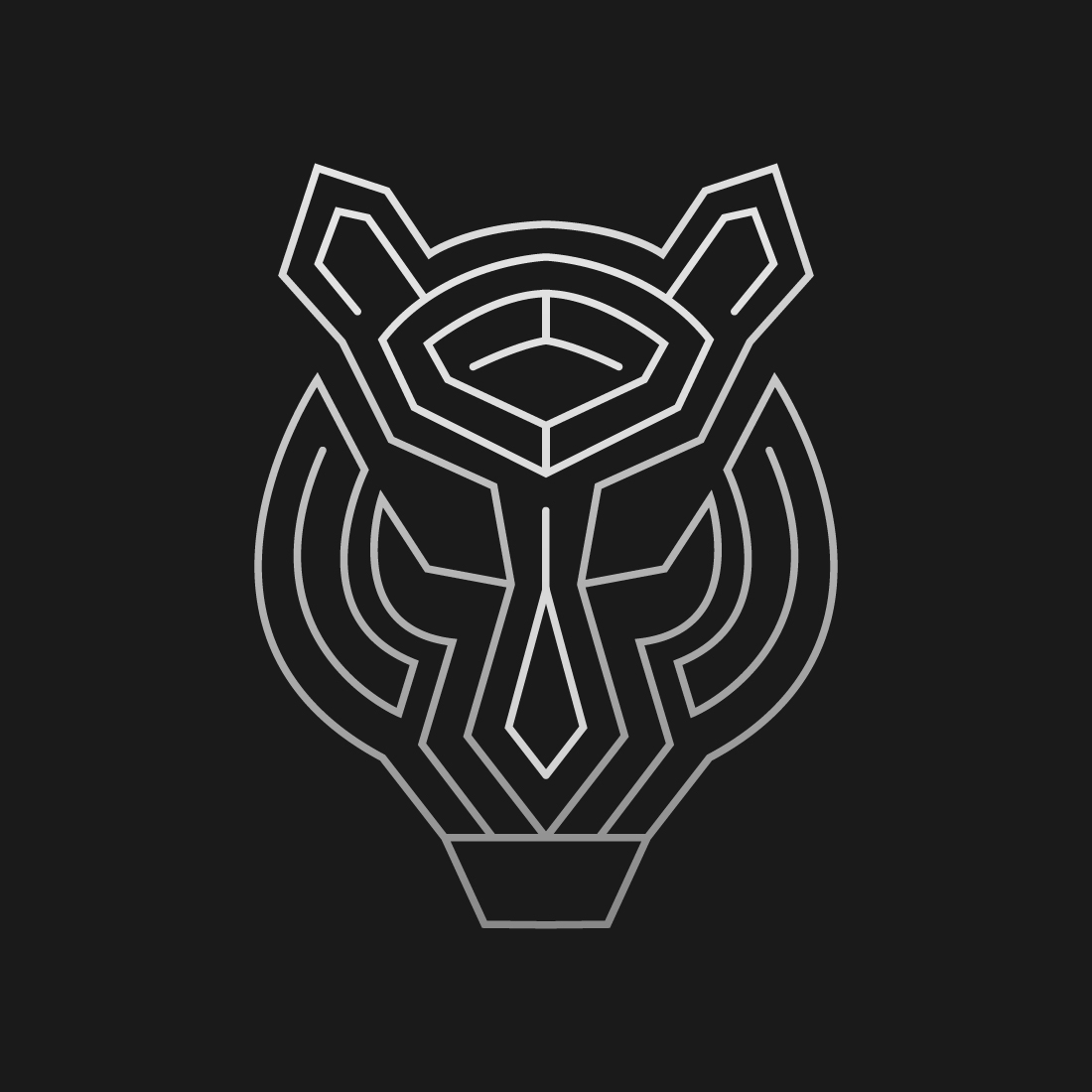 Wolf or Tiger Head line logo preview image.
