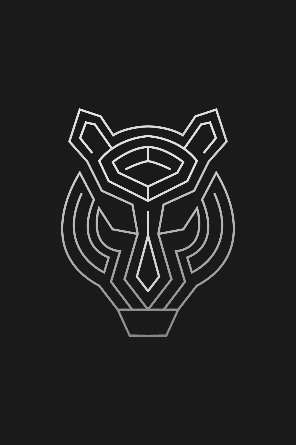 Wolf or Tiger Head line logo pinterest preview image.