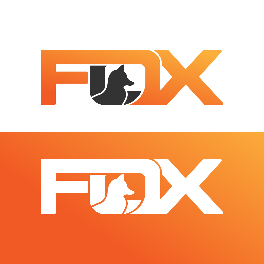 Fox logo design preview image.