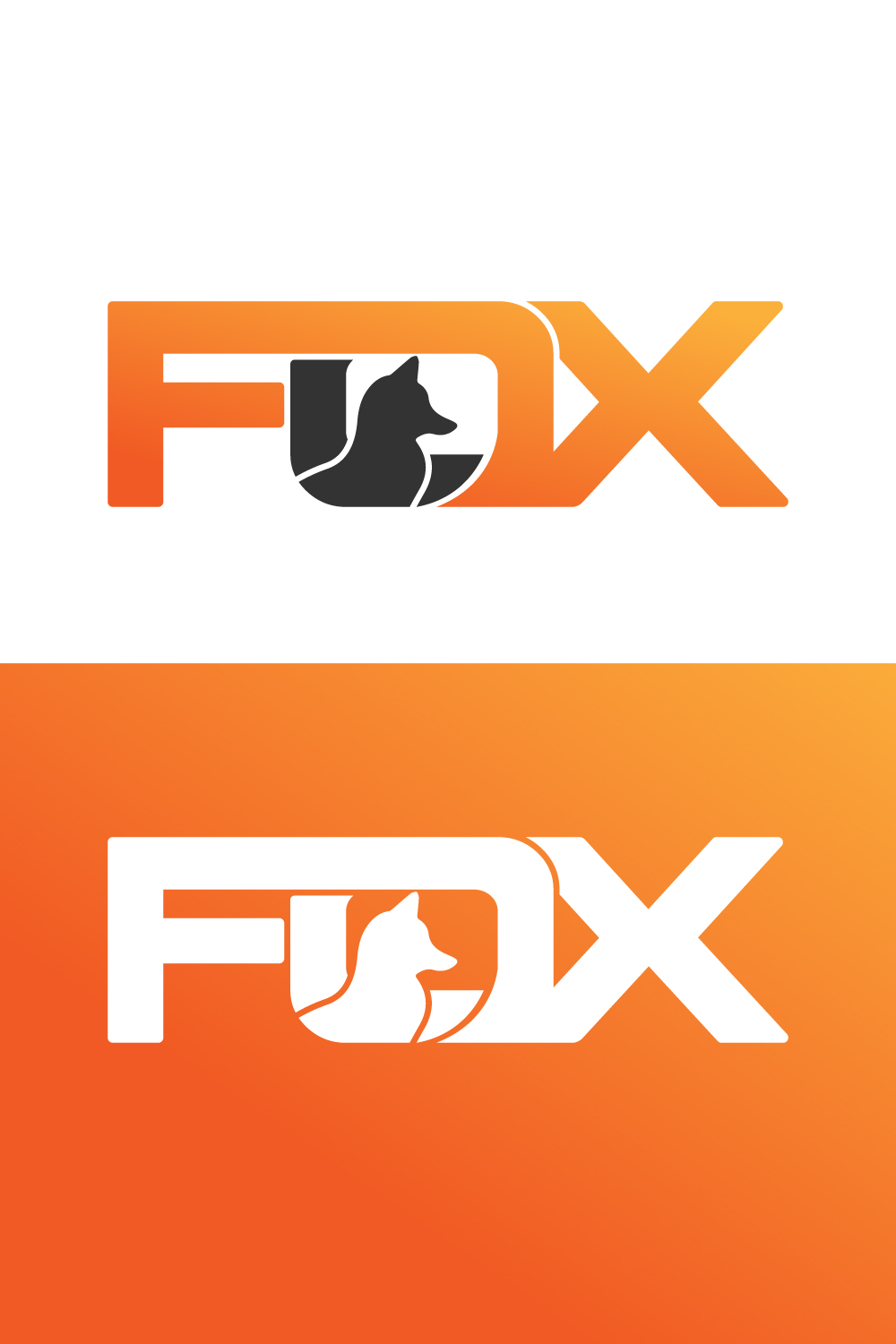 Fox logo design pinterest preview image.