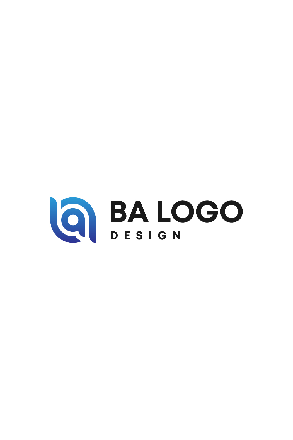BA logo Design pinterest preview image.