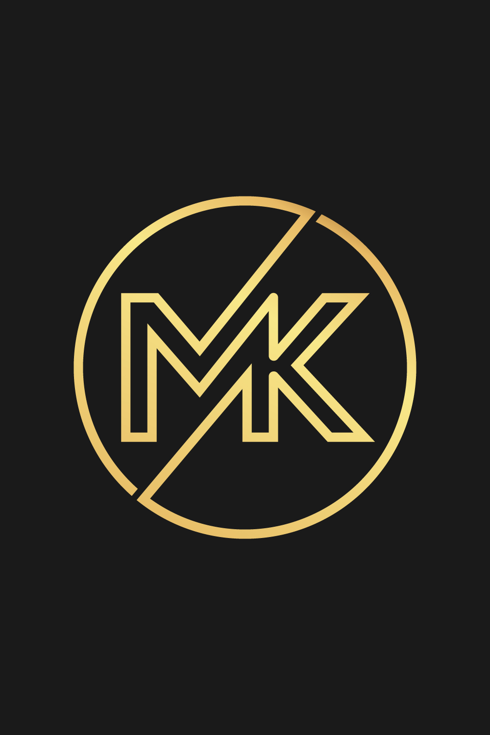 MK logo design pinterest preview image.
