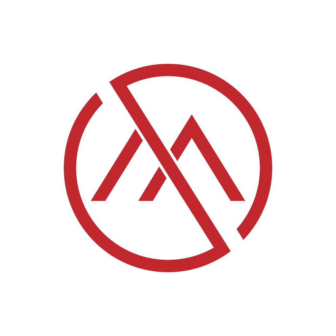 M simple logo design preview image.