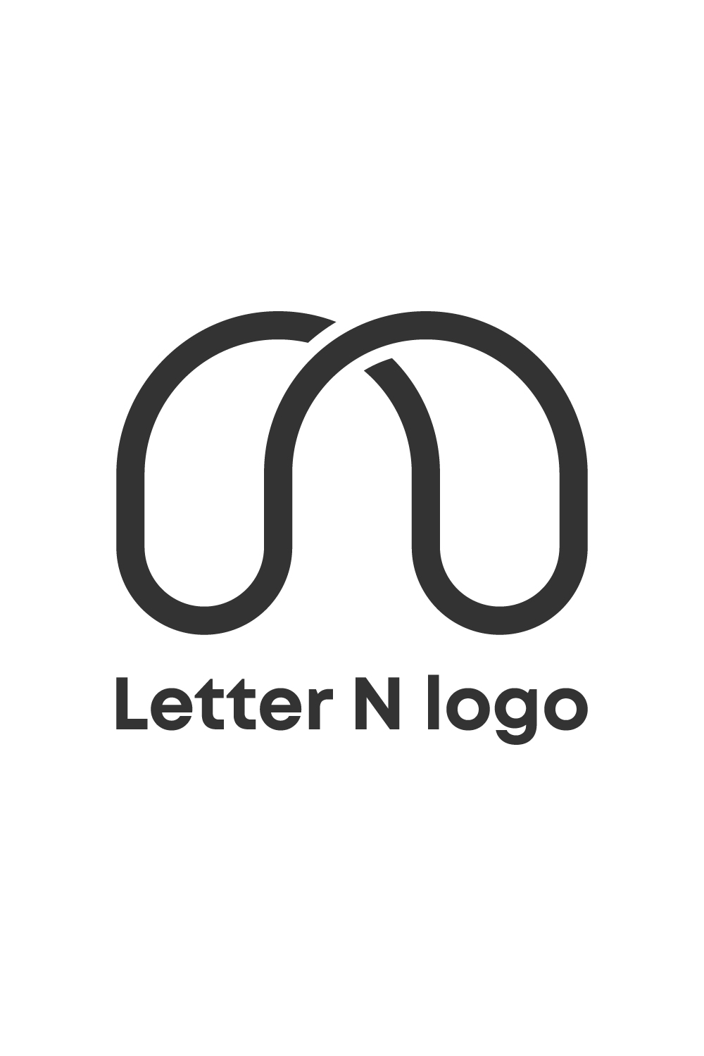 Letter N logo design pinterest preview image.