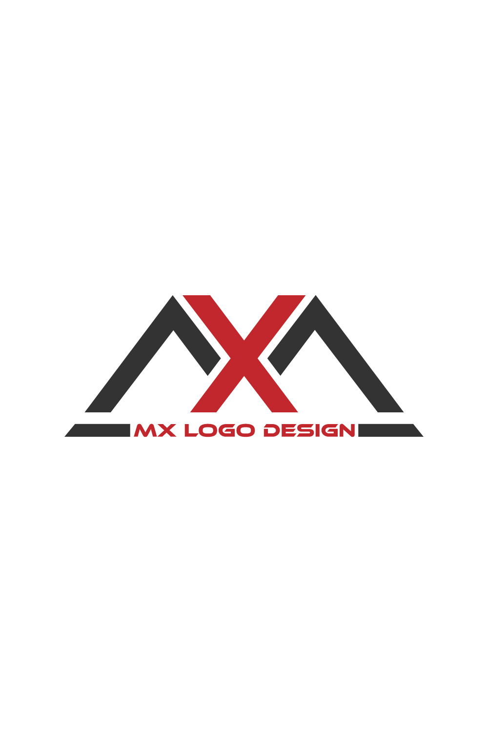 MX logo design pinterest preview image.