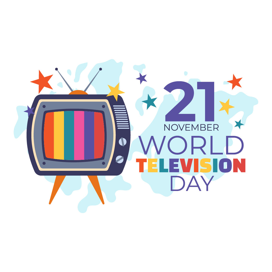 15 World Television Day Illustration preview image.