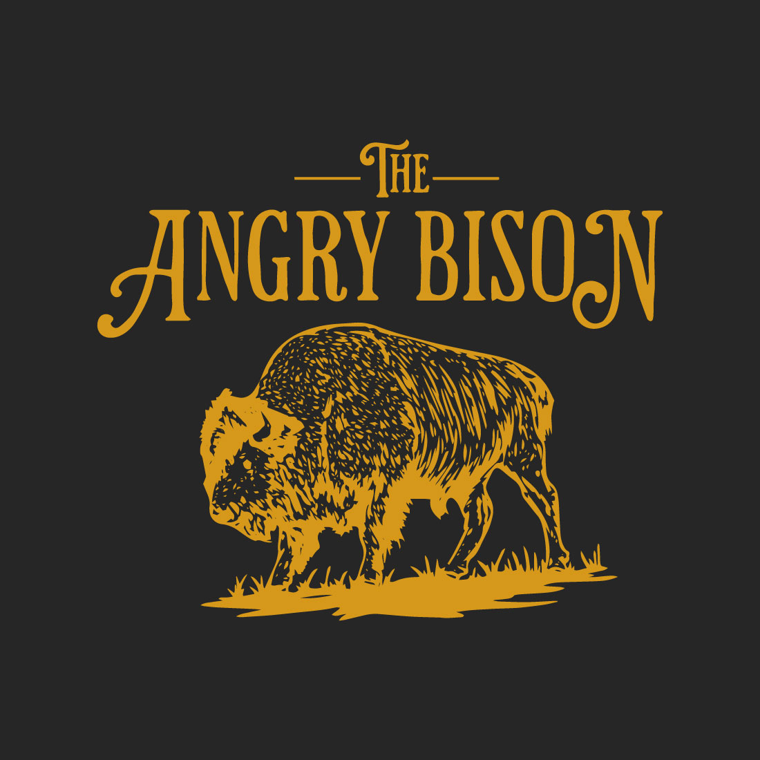 The Angry Bison T Shirt Design preview image.