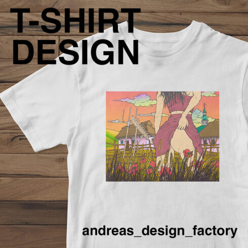 T-shirt design by digital drawing cover image.