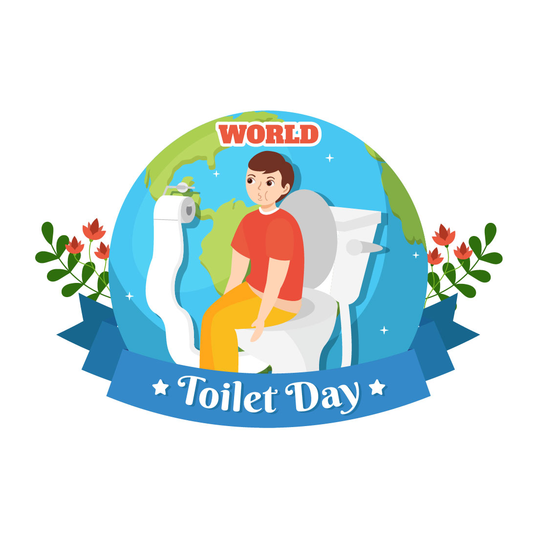 11 World Toilet Day Illustration preview image.
