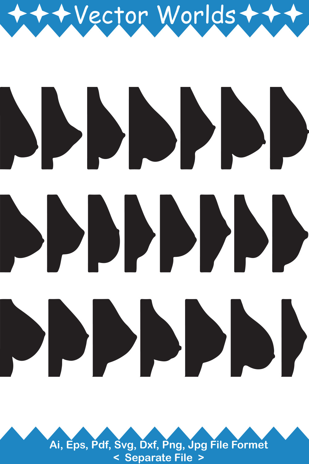 Boobs Shape SVG Vector Design pinterest preview image.