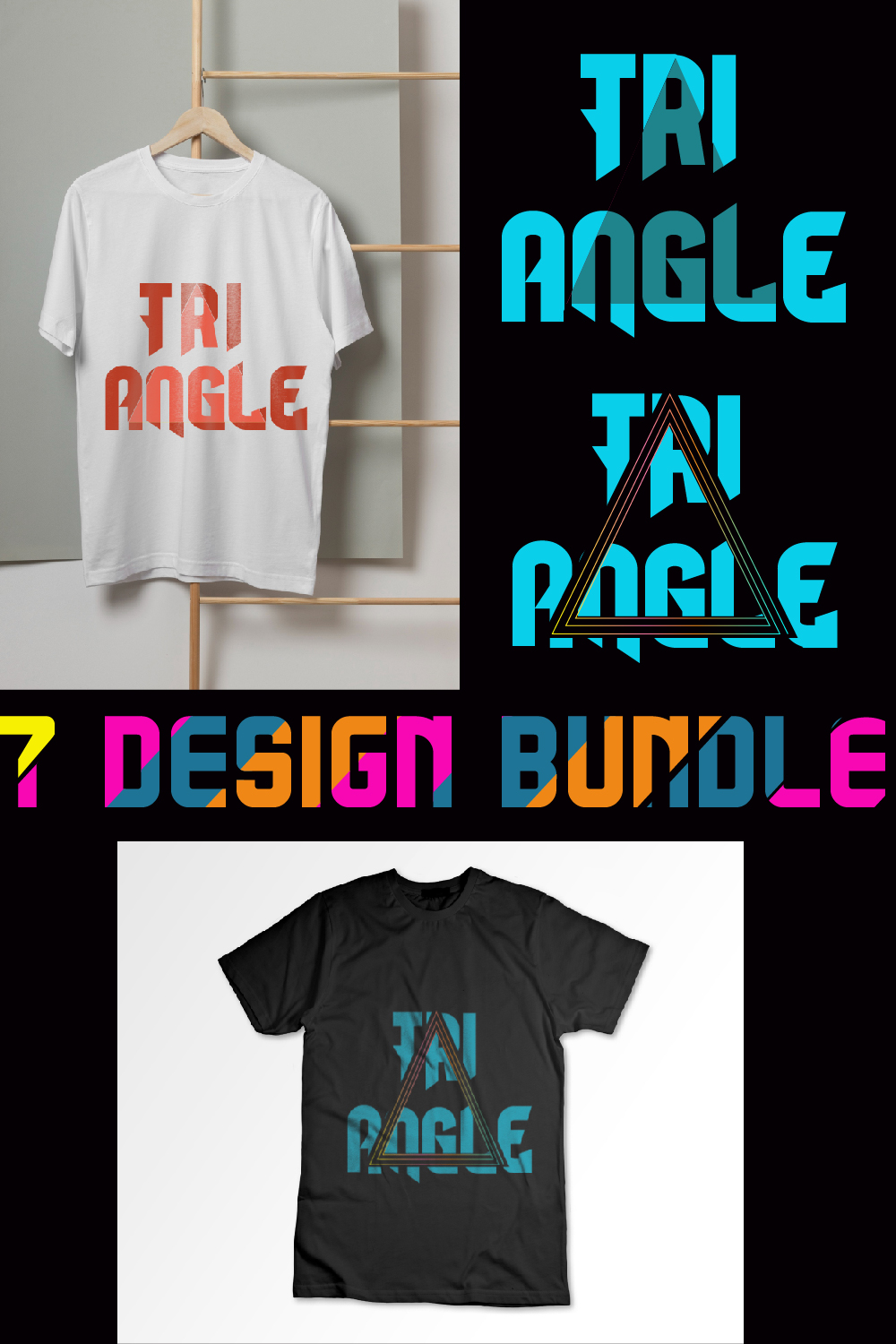 7 modern t-shirt design bundleff pinterest preview image.