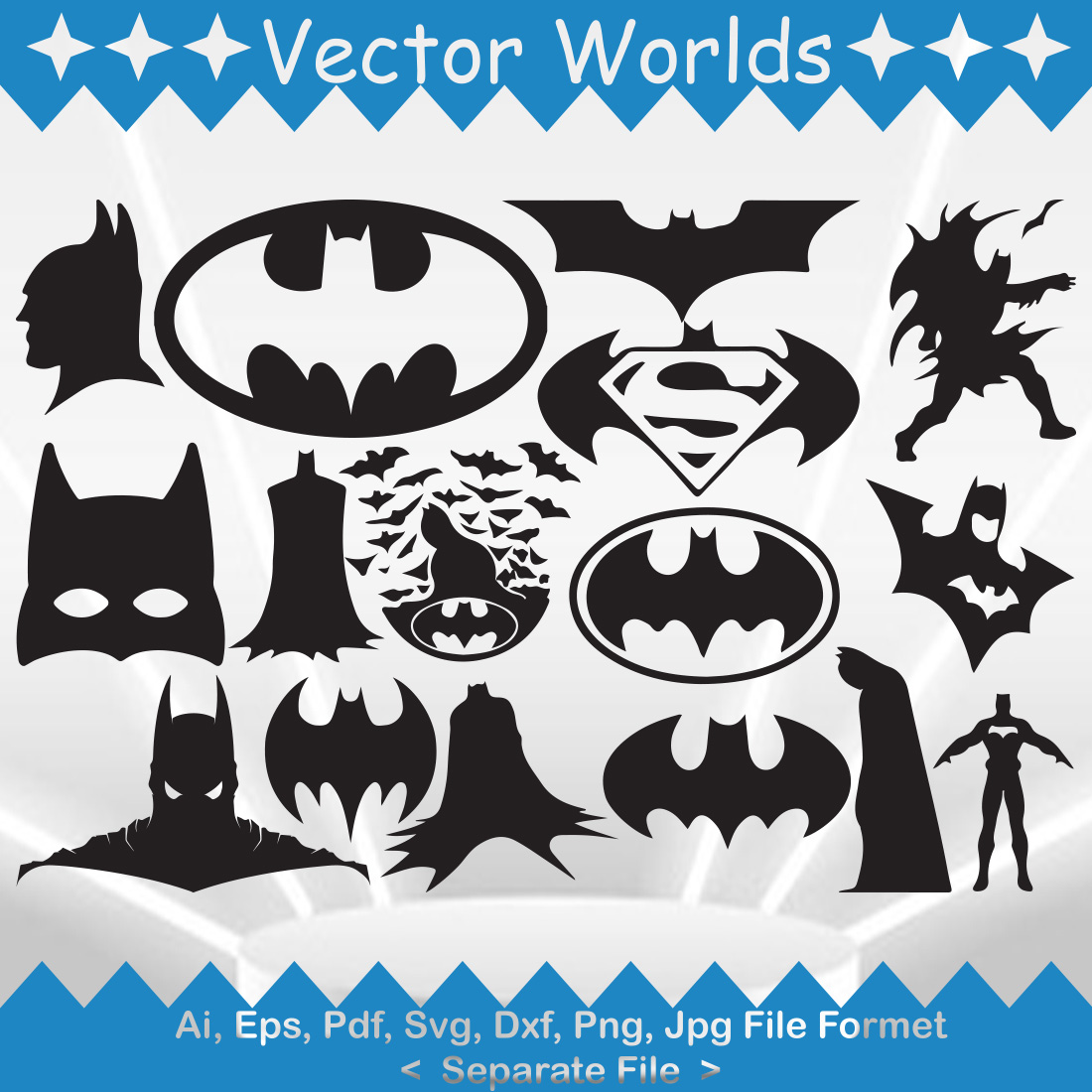 Bat Man SVG Vector Design preview image.