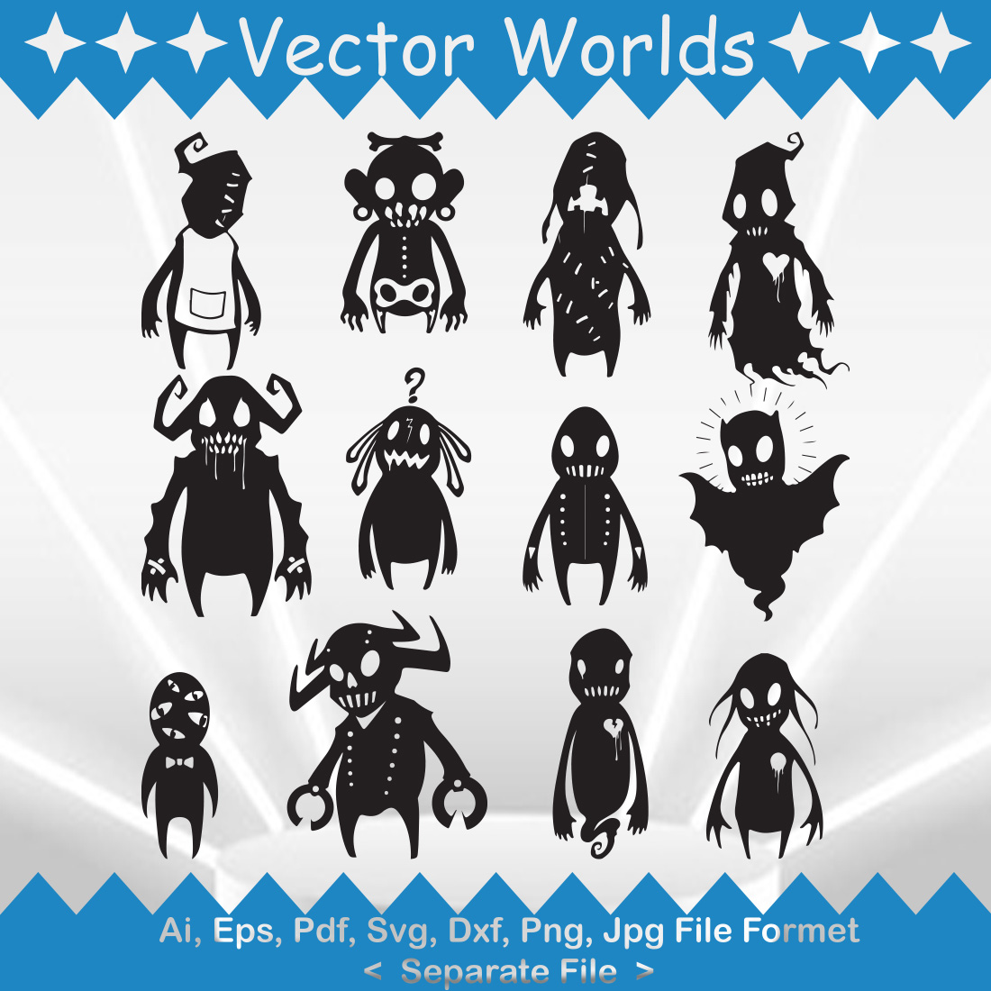 Little monsters SVG Vector Design preview image.