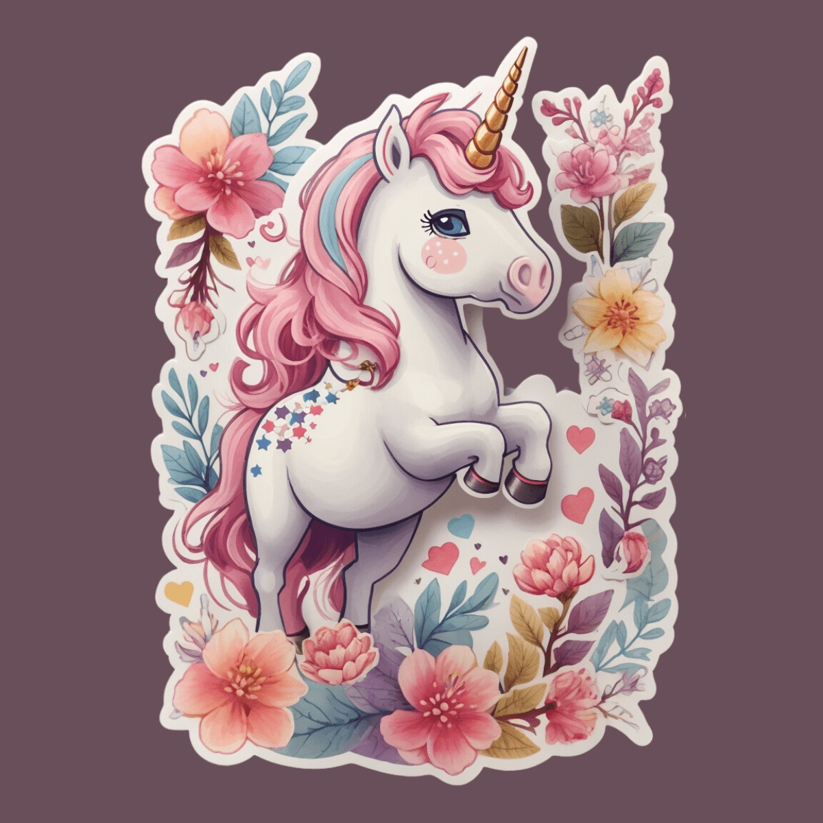 Cute Unicorns Stickers Printable preview image.