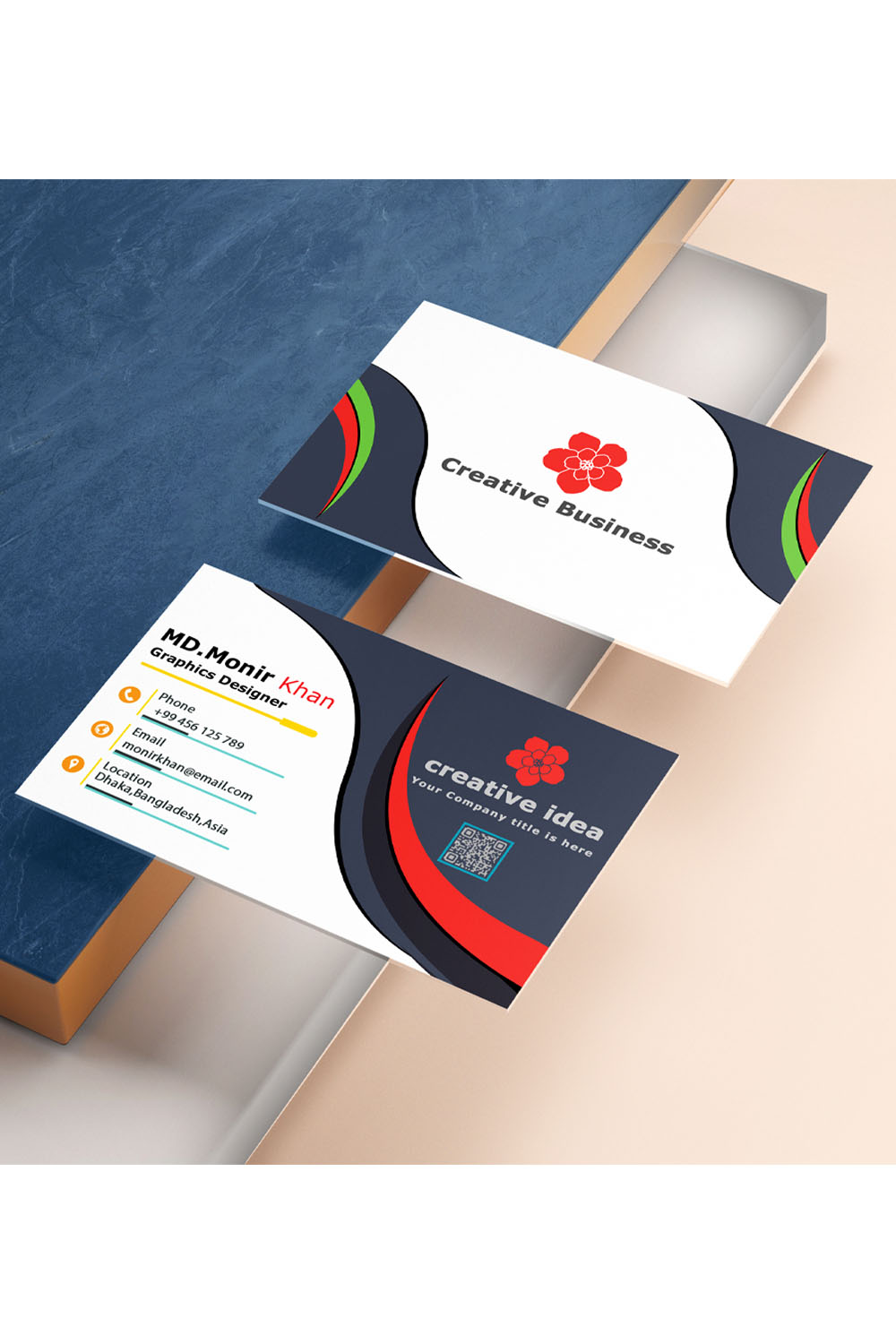 Premium Ultra Modern Business Card Design pinterest preview image.