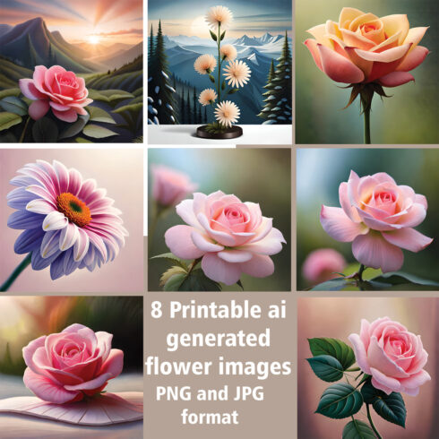PRINTABLE AI GENERATED FLOWERS cover image.
