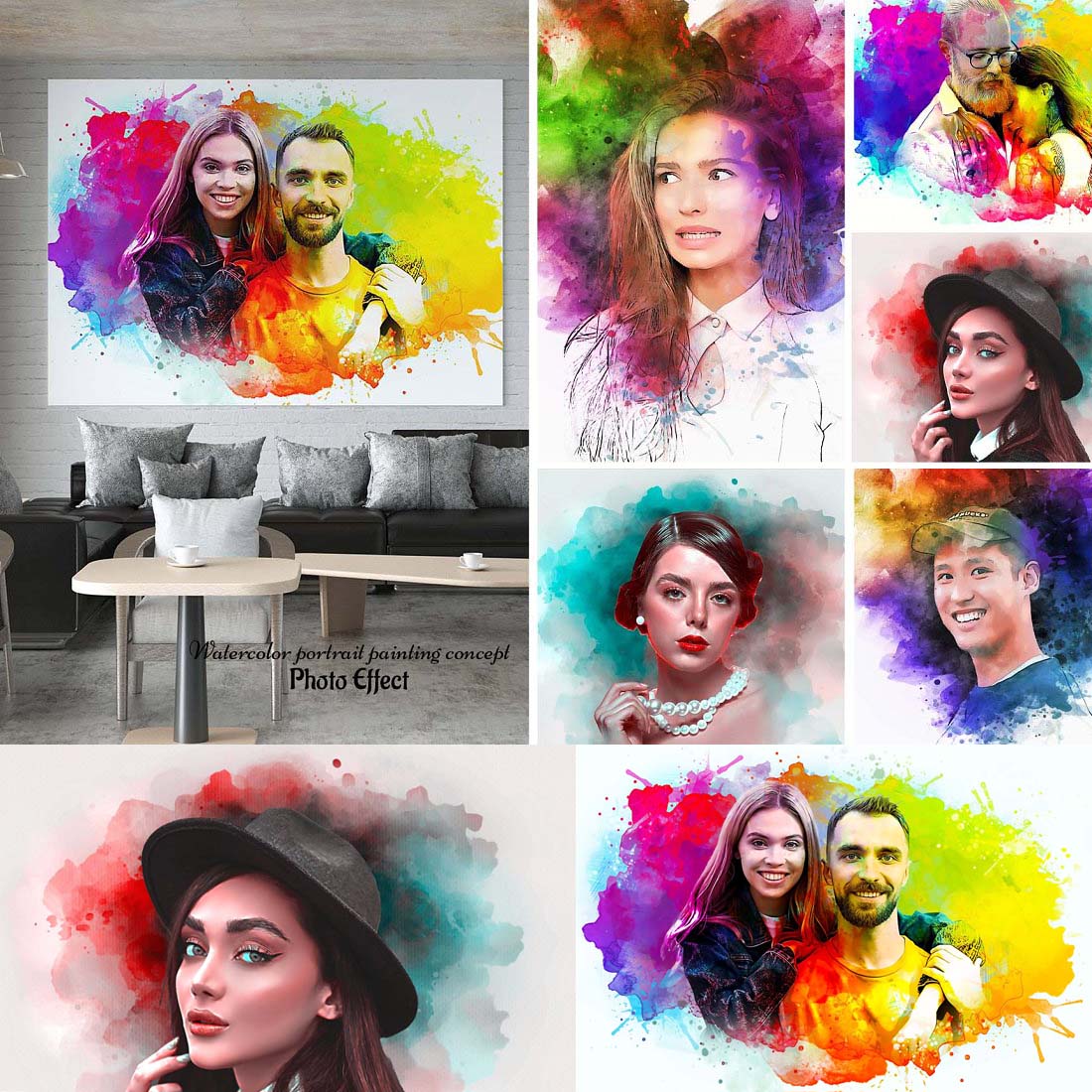 Watercolor portrait painting effect cover image.