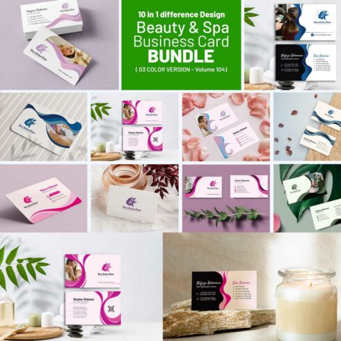 Beauty & Spa Business Cards Bundle cover image.