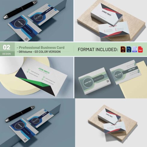 Professional Business Card Template cover image.