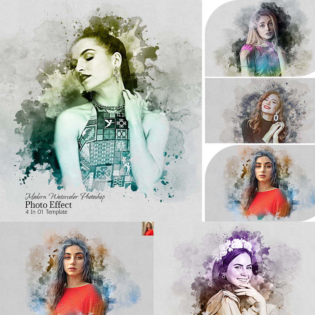 Modern Watercolor Photoshop Effect cover image.