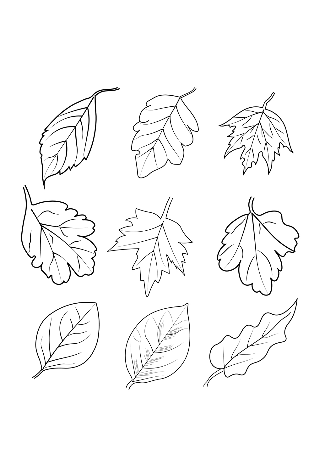 set of Autumn coloring pages, cute fall coloring pages, Autumn coloring pages for adults pinterest preview image.