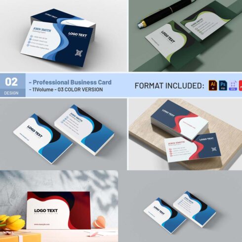 Modern Business Cards Design Template cover image.