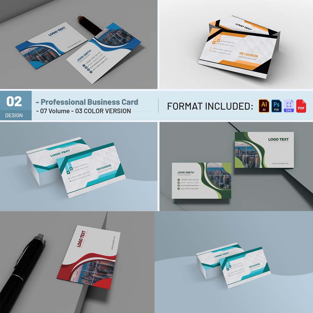 Professional Business Card Template cover image.