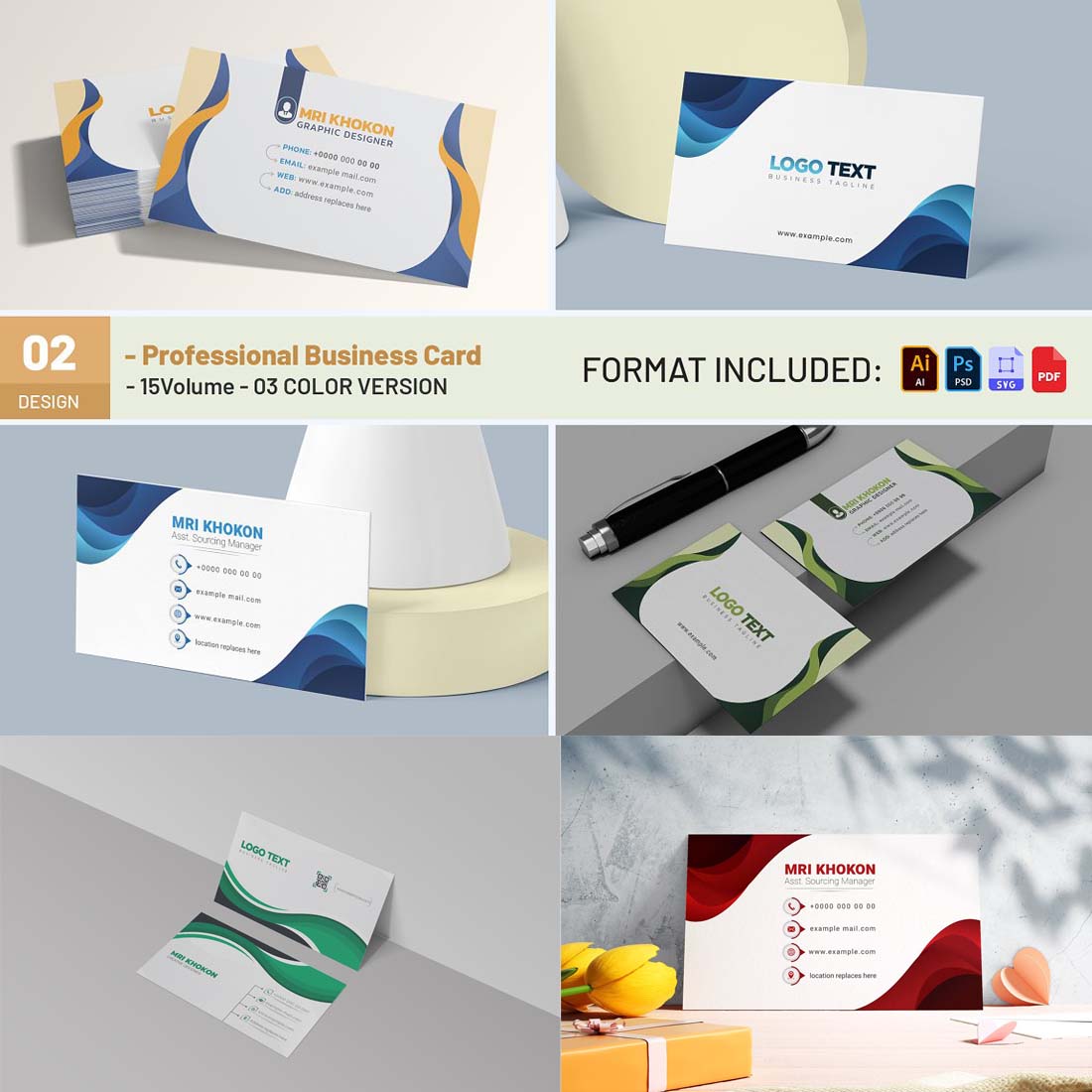 Professional Business Card Template cover image.