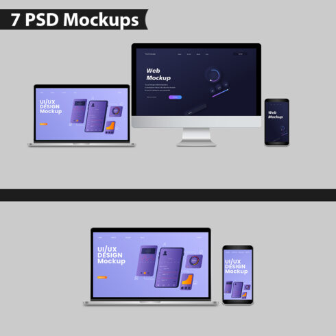 7 PSD Mockups cover image.