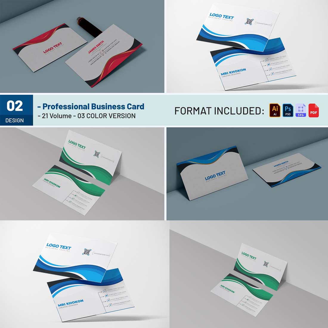 Professional Business Card Template cover image.