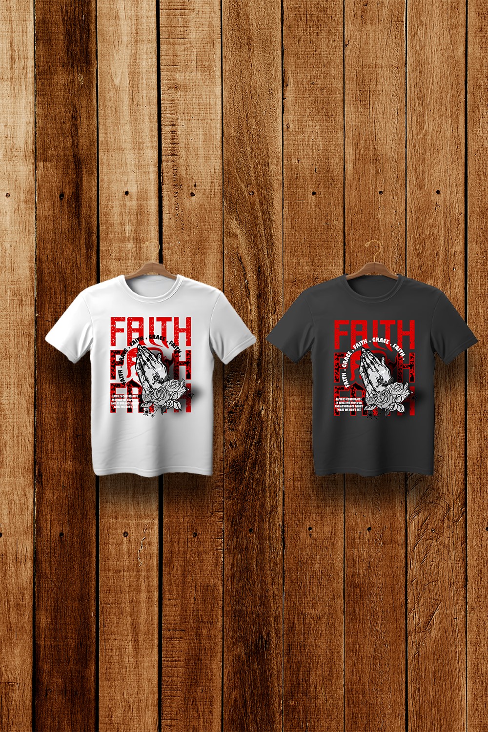 Typography T-Shirt design trendy and unique [FAITH] pinterest preview image.