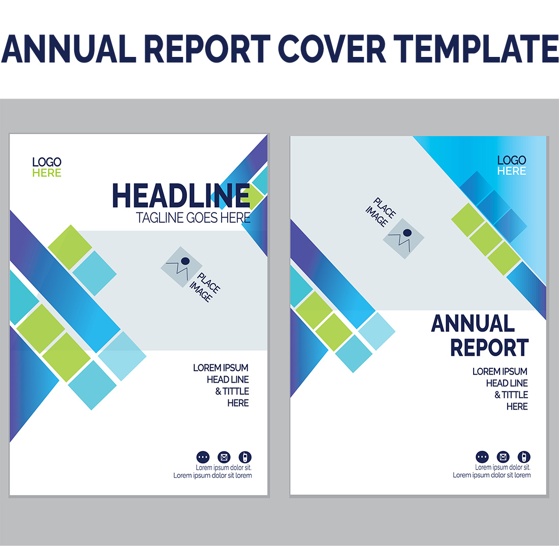 Annual Report cover template preview image.