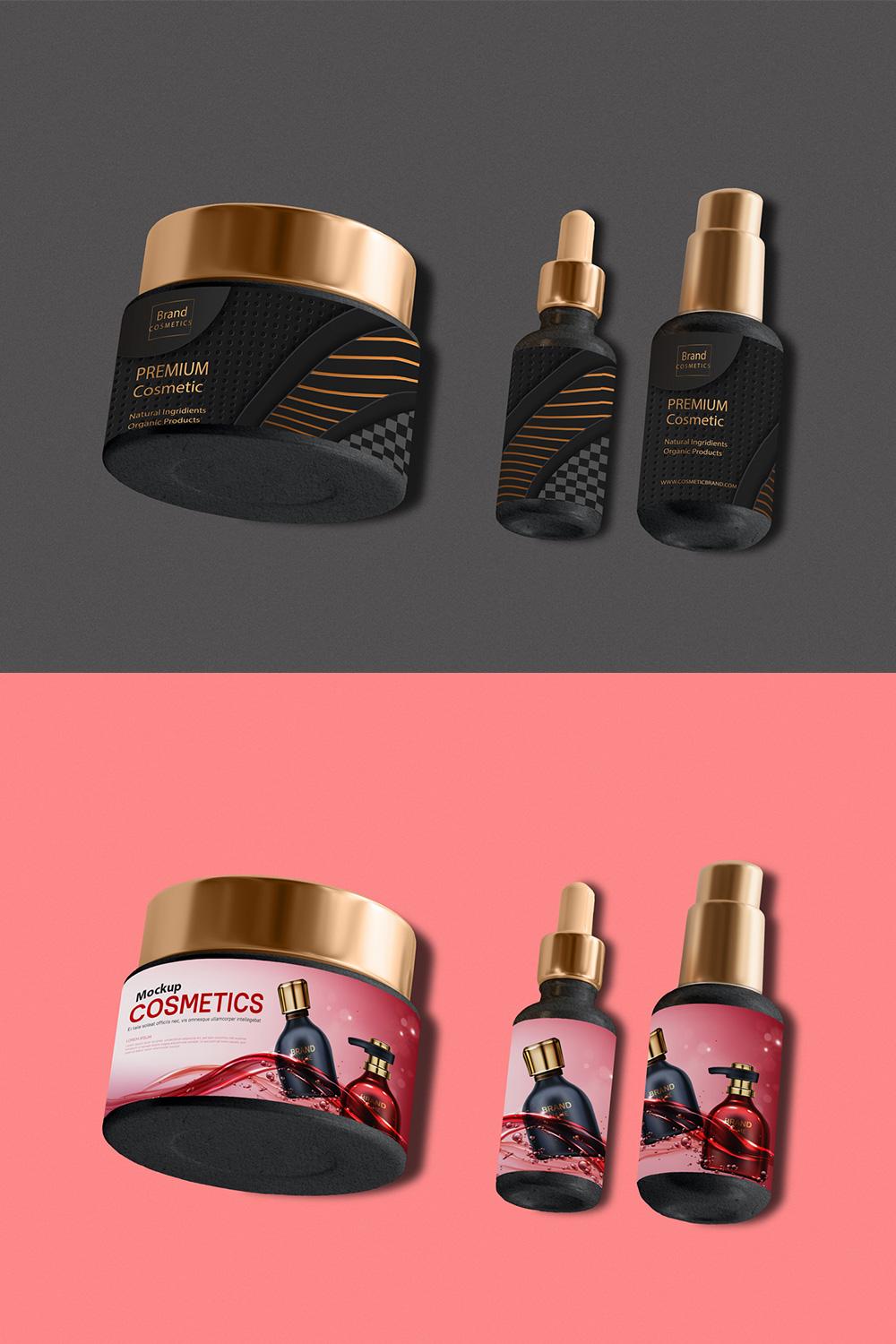 PSD Cosmetic Product Mockup pinterest preview image.