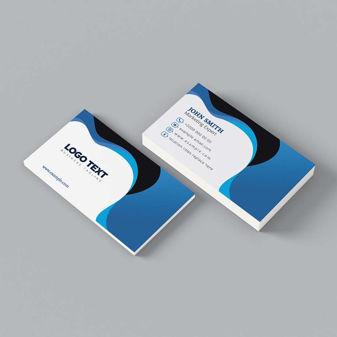 Modern Business Cards Design Template preview image.