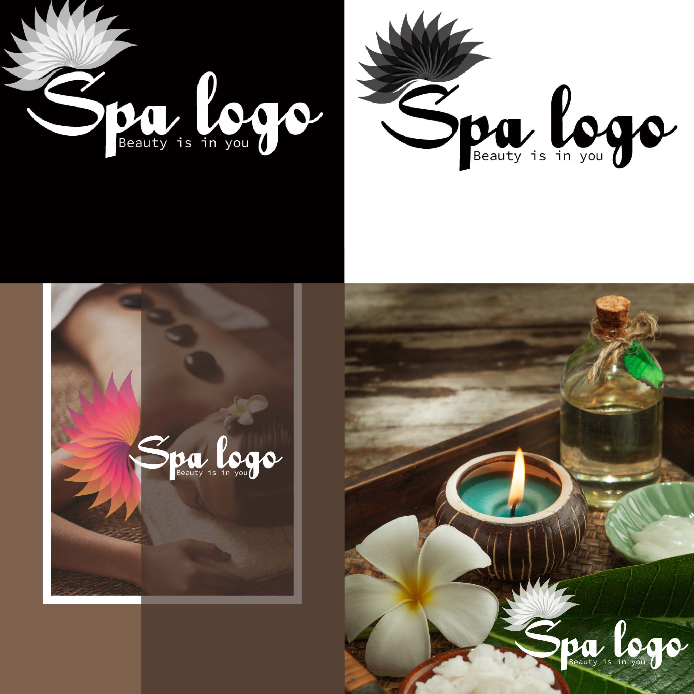 minimalist spa logo , beauty logo design preview image.