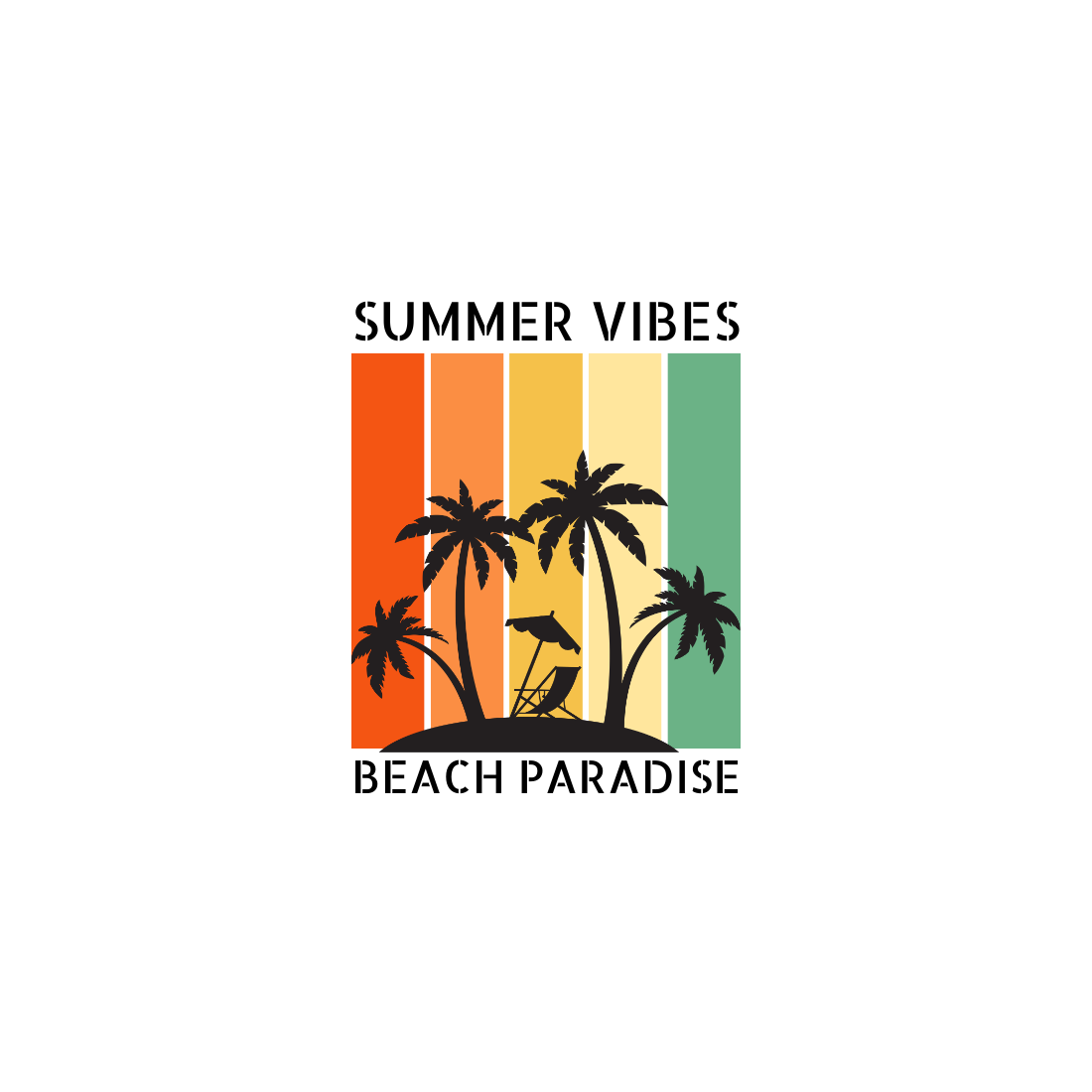 Colorful Retro Summer Beach T-shirt preview image.