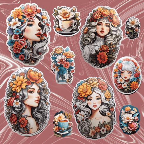 Floral Lady Stickers cover image.