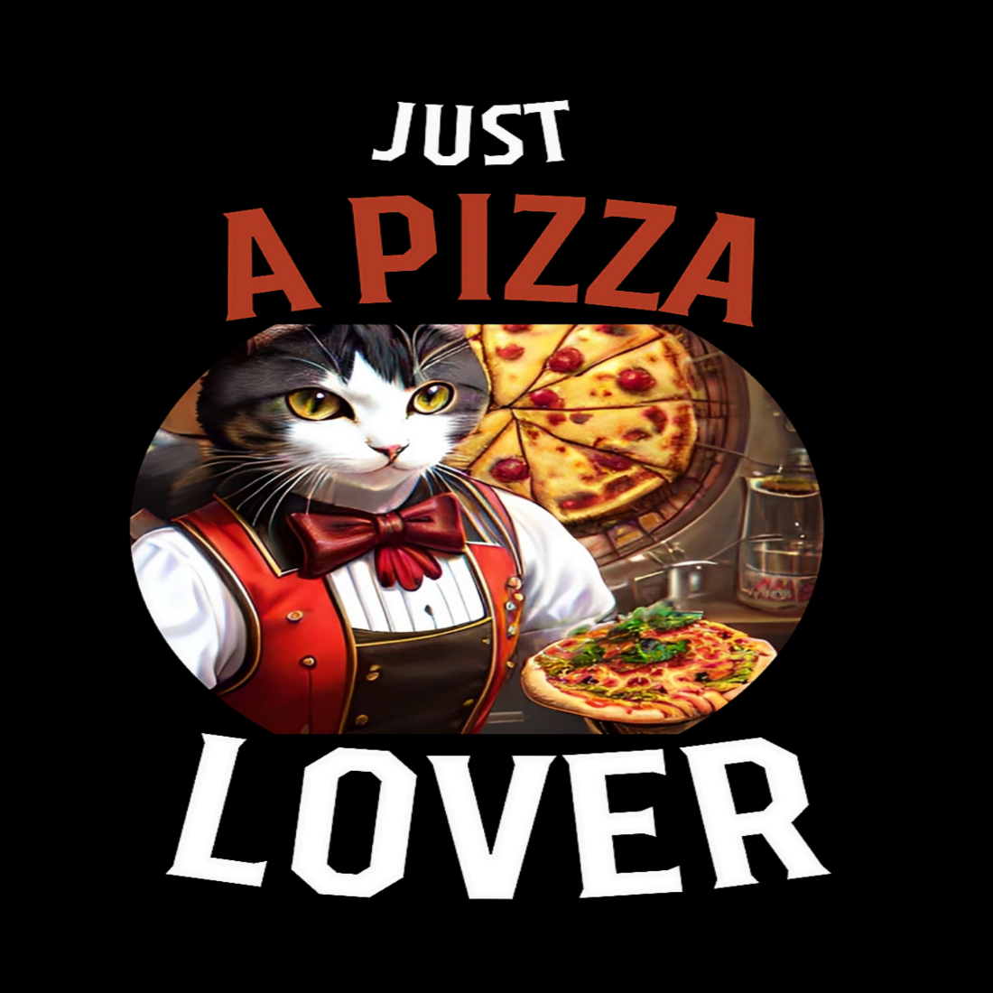 Just A pizza lover - T-shirt cover image.