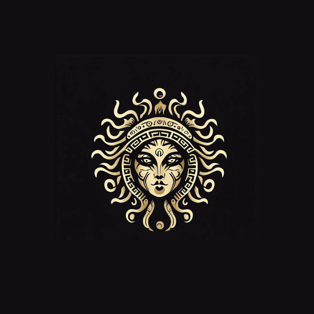 Medusa Tattoo Stencil Vector Stamp Illustration Coloring Stock