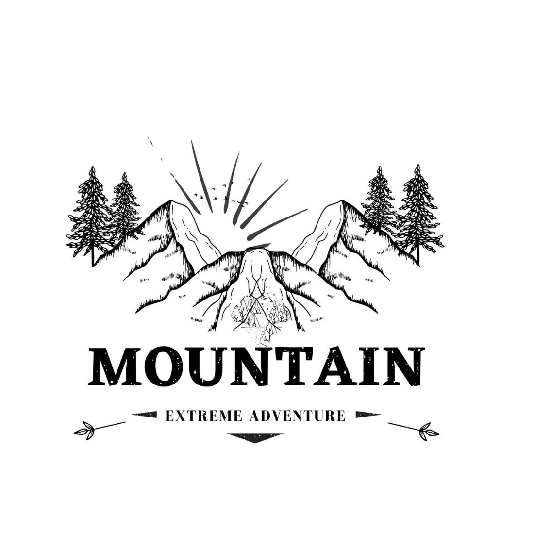 I create adventure, vintage and mountains logo preview image.