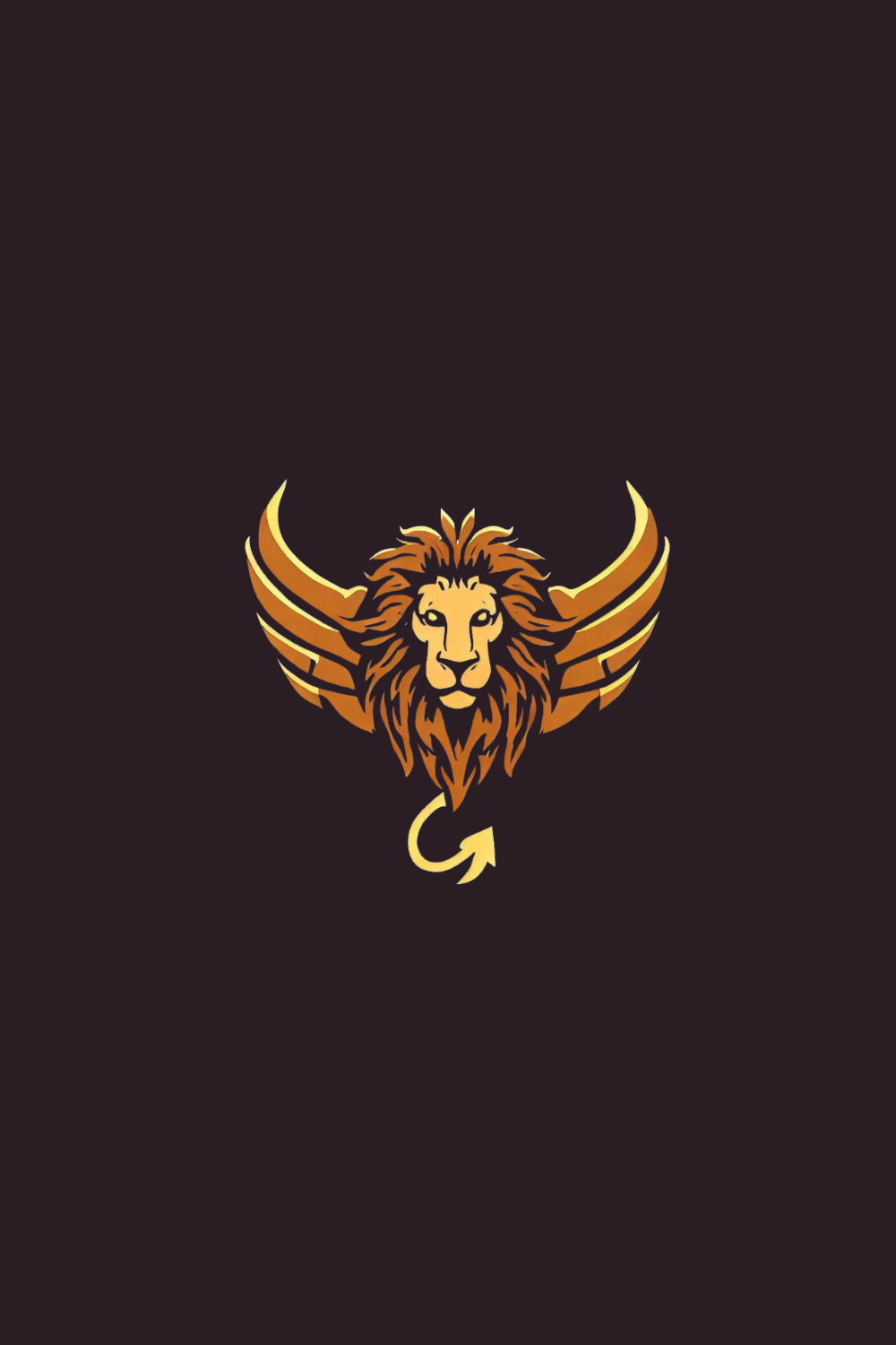 Lion logo pinterest preview image.