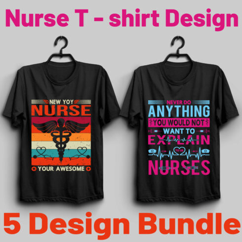 Nurse T - shirt Design Bundle cover image.