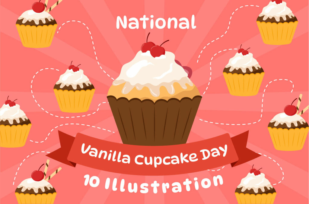 10 National Vanilla Cupcake Day Illustration MasterBundles