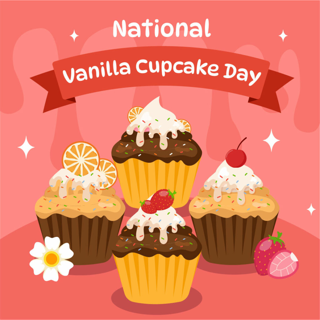 10 National Vanilla Cupcake Day Illustration MasterBundles